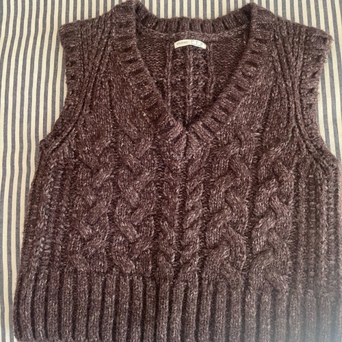 Knitted vest Oysho like new, brown, size S