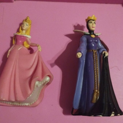 Disney Princess Sleeping Beauty and Evil Queen figures used, set of 2