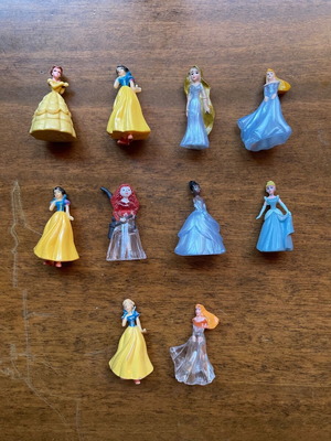 Kinder Surprise Disney Princess figures used, set of 10