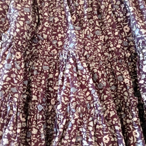 Floral skirt with large ruffles.