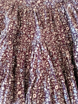 Floral skirt with large ruffles.