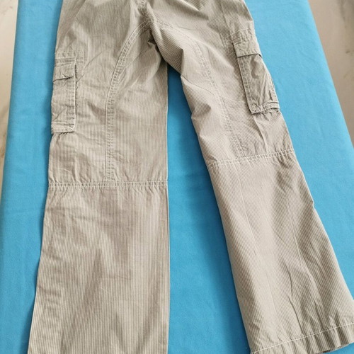 Benetton striped olive kids pants No. 10 like new with adjustable waist