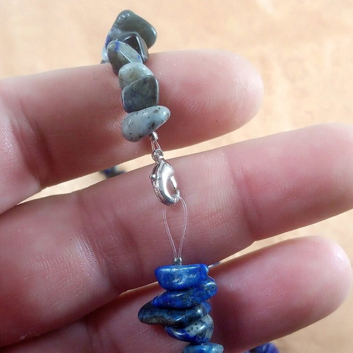 Lapis Lazuli natural necklace semi-precious stone made to order