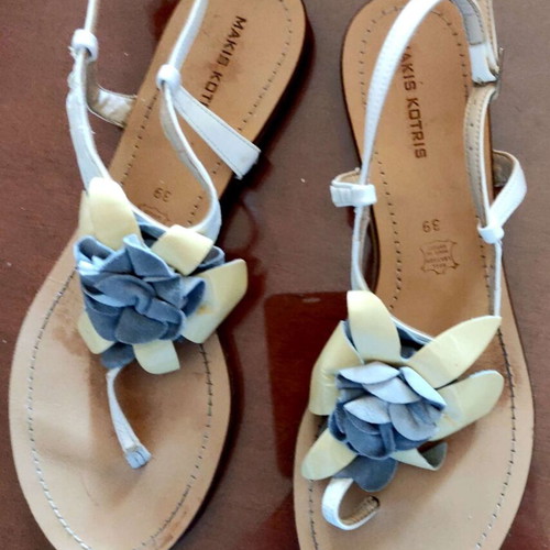 Makis Kotris sandals used, size 39, white
