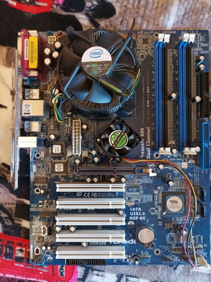 Asrock 775V88 motherboard with Intel Pentium 4 3.4ghz CPU used