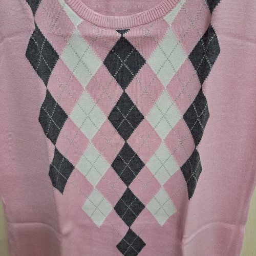 Cotton women's sweater Julia Bergovich new, pink and grey