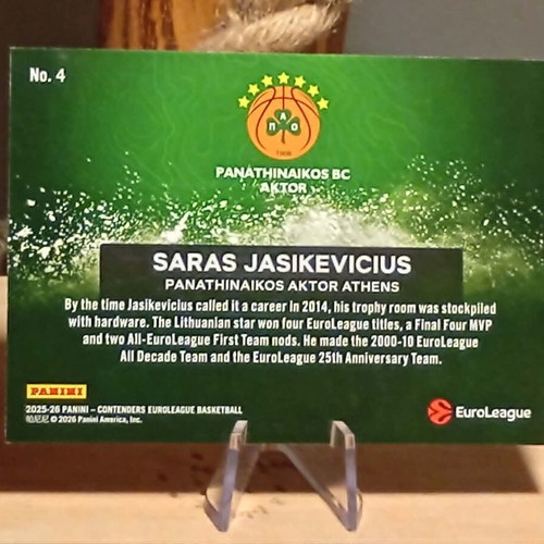 Saras Jasikevicius 2025-26 Contenders EuroLeague Legend card like new