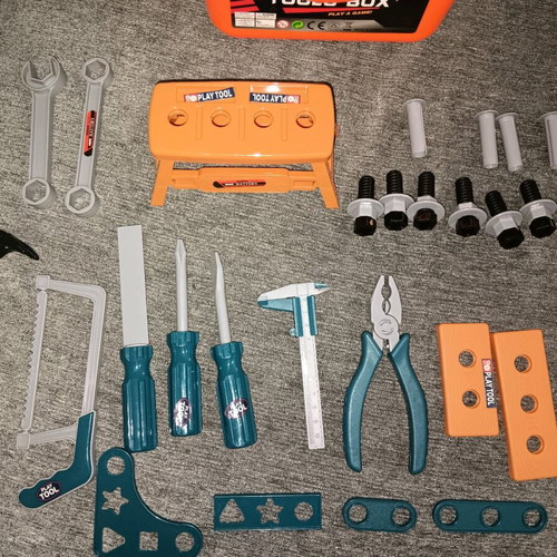 Children's toolboxes used with tools, set of two