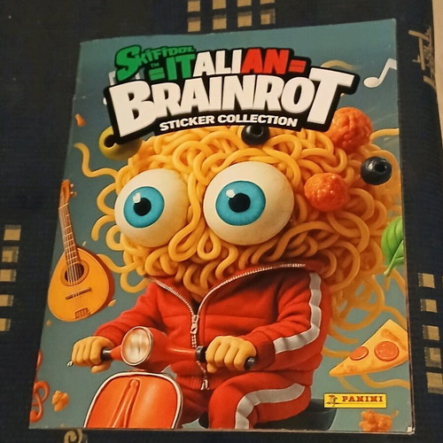 Italian Brainrot-Panini sticker album used with 111 stickers
