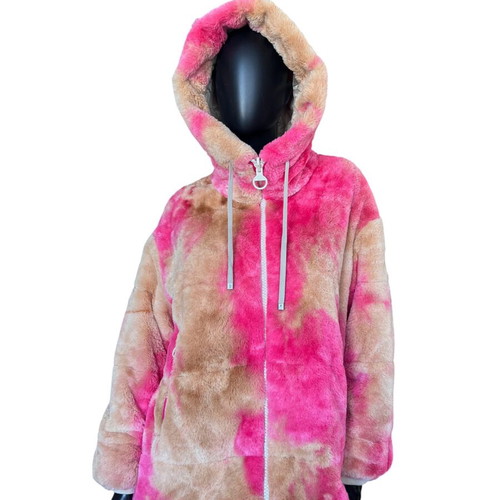 Duno women's reversible faux fur coat like new, size IT42