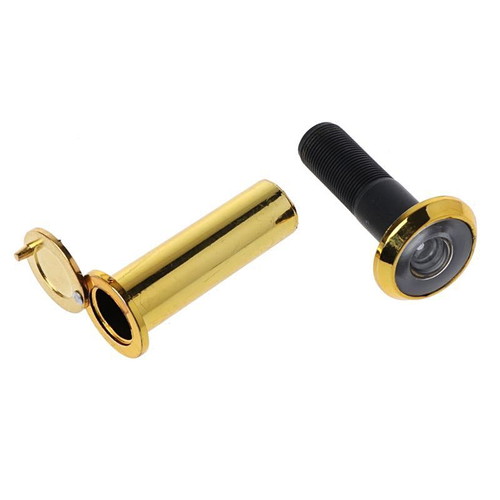 Door peephole with cover gold like new