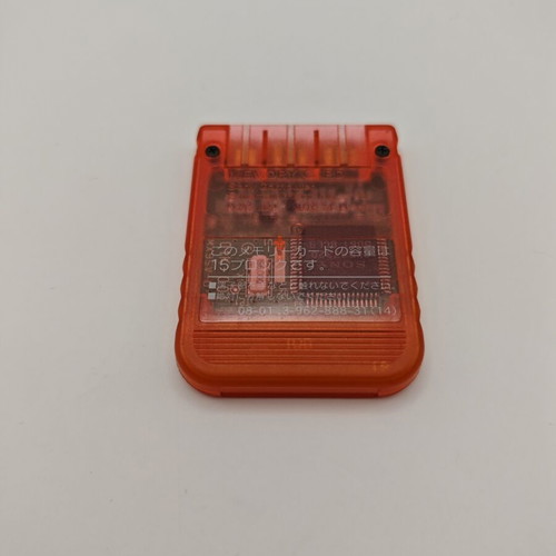 Sony PlayStation 1 Memory Card used, clear orange
