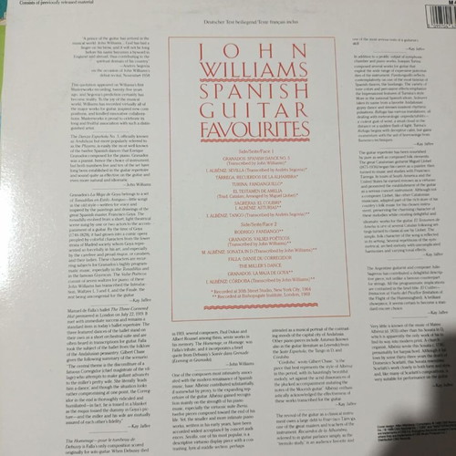 John Williams Spanish Guitar Favourites vinyl record like new