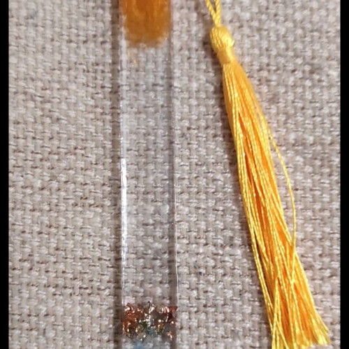 Handmade bookmark with resin and colorful tassel