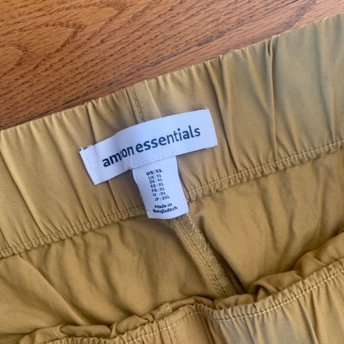 Amazon Essentials cotton pants XL mustard color new