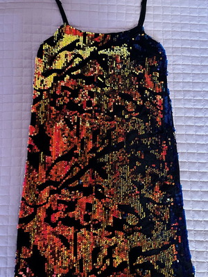 Dress with rhinestones size S like new, multicolored