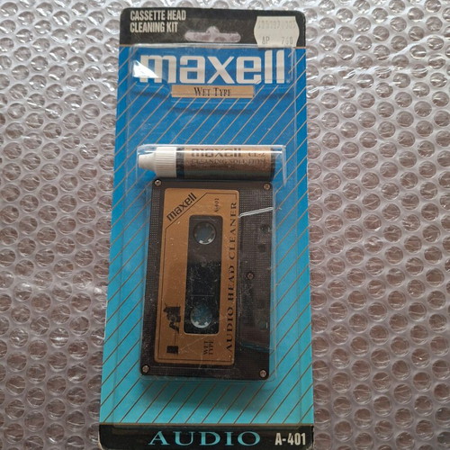 Maxell A-401 Cassette Head Cleaning Kit vintage, new sealed