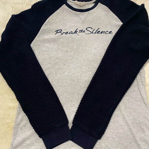 Men's long-sleeve blouse like new, gray and blue, size L