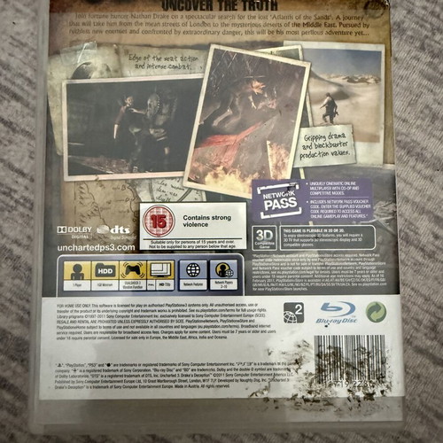 Uncharted 3 PS3 game used, good condition