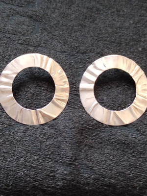 Ασημένια σκουλαρίκια κρίκοι μεταχειρισμένα, επιπλατινωμένα