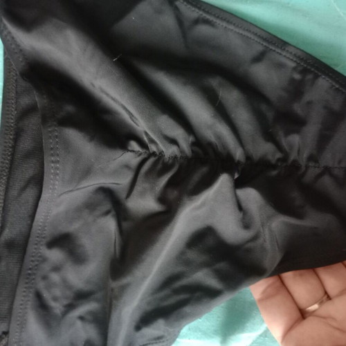 Swimsuit new size L black with gift straw bag