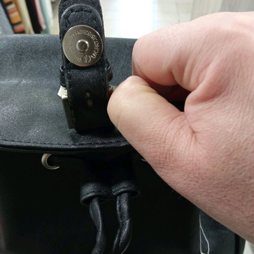 Women's leather backpack new, black color