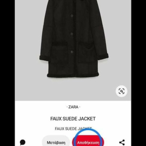 Zara coat used, black suede, size L