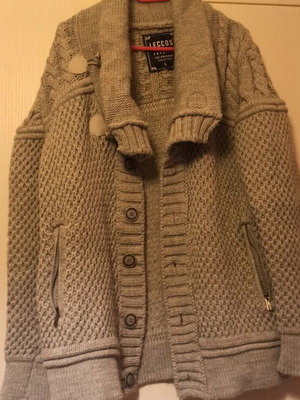 Knitted men's cardigan new, gray, size large Leccos