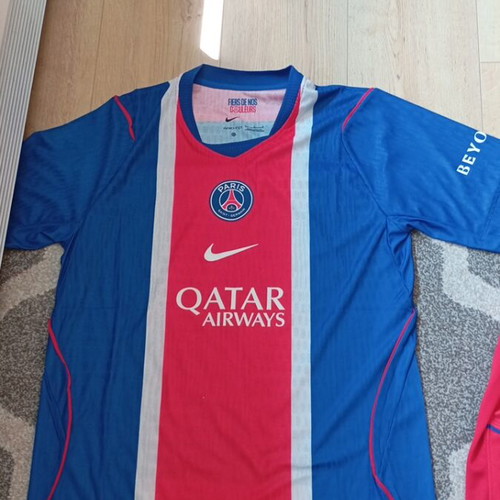 Set of 5 football jerseys including PSG, AC Milan, Barcelona, Toronto FC