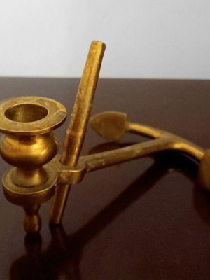 Vintage brass anchor candlestick used with nautical style