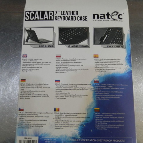 Natec keyboard case with Micro USB for 7'' tablet like new