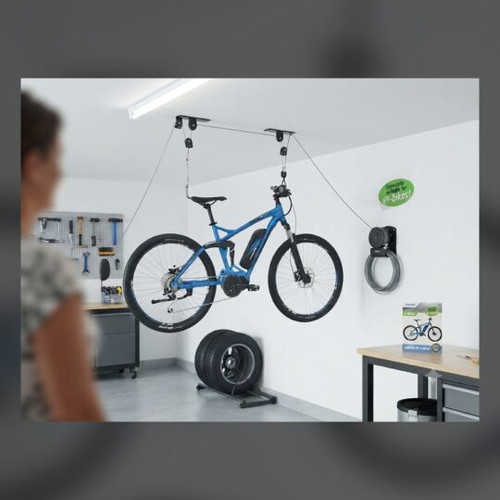 Fischer Lift Plus ceiling bike hoist, suitable for e-bikes