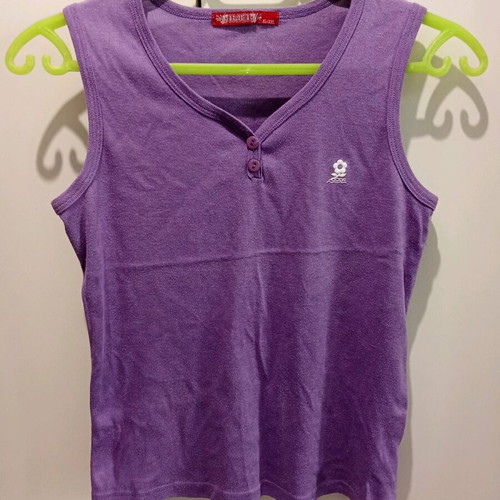 Summer sleeveless cotton purple top like new, size L