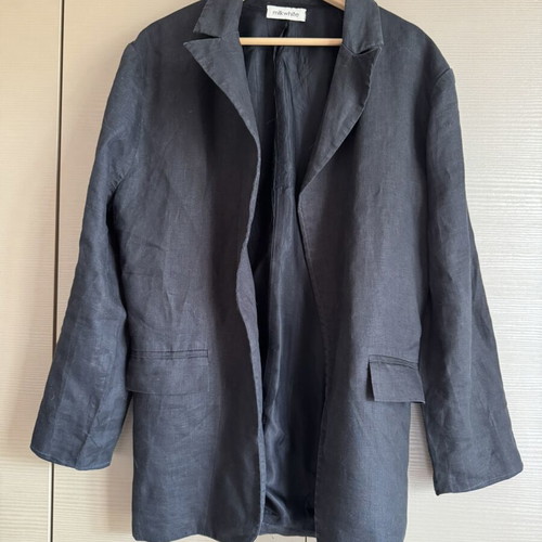 Milkwhite black linen jacket like new