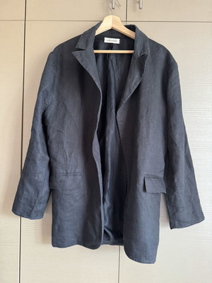 Milkwhite black linen jacket like new