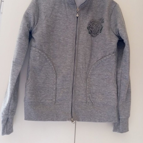 Grey sweatshirt jacket, size S