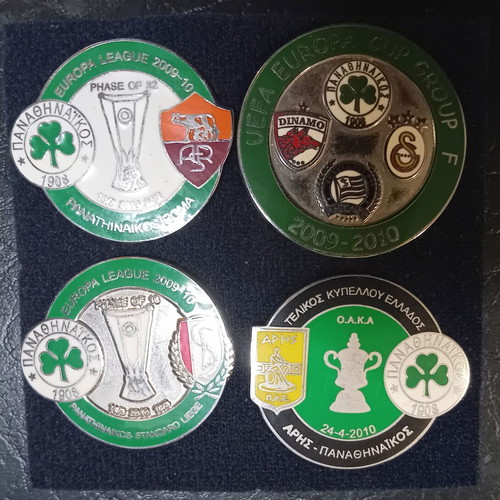 Panathinaikos 2009-2010 Europa League pin set of 4