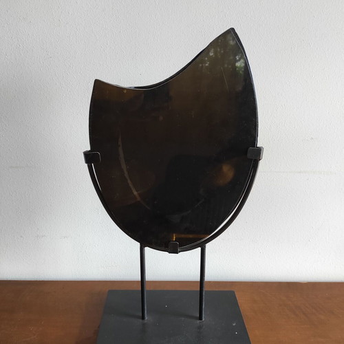 Art glass βάζο σε μεταλλική βάση σαν καινούργιο