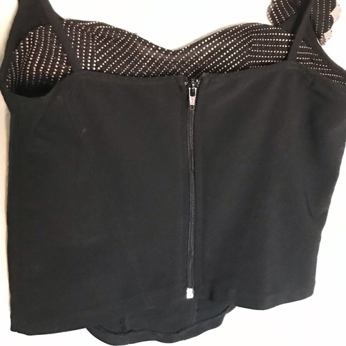 Skirt set with blouse bustier like new, black and beige