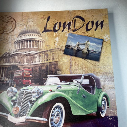 Vintage London and New York canvas art set of 2, like new
