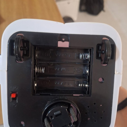 Children's robot toy used with 3×AA batteries, discoloration