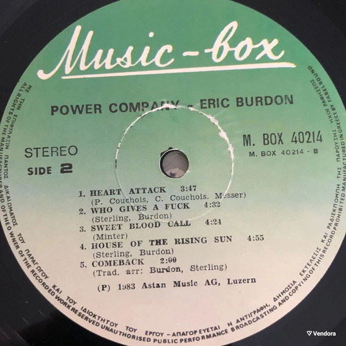 Eric Burdon Power Company vinyl LP like new, classic rock blues