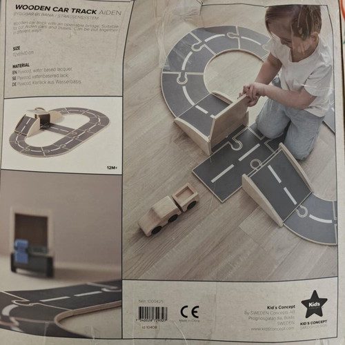 Kids Concept Wooden Car Track used, 18 pieces, 12+ months