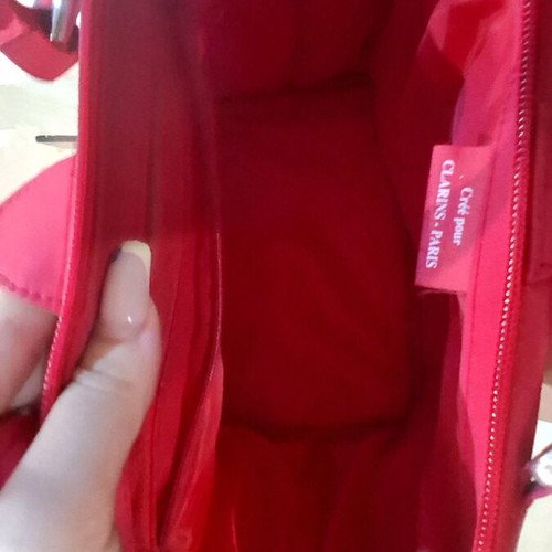 Clarins shoulder bag red like new