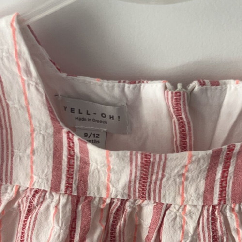 Yell-OH Stripes Girl Dress 9-12 Month like new