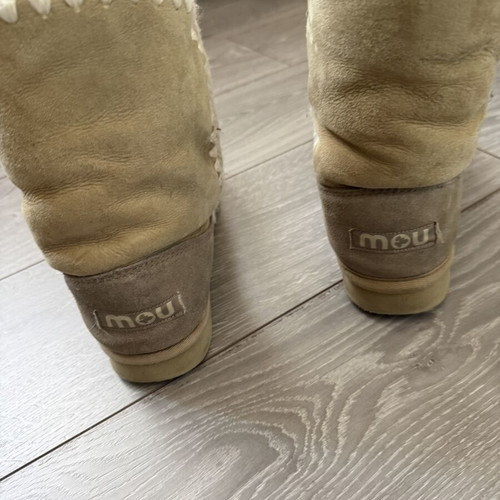 Mou beige boots used, fur-lined, size 41