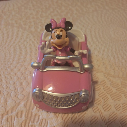 Minnie miniature figure with car used, movable parts, 8cm