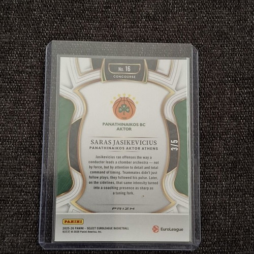 Sarunas Jasikevicius Panini Select EuroLeague Green Prizm card