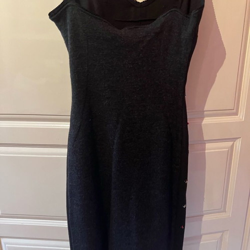 Vintage D&G dress like new with embroidered beads, fine wool fabric