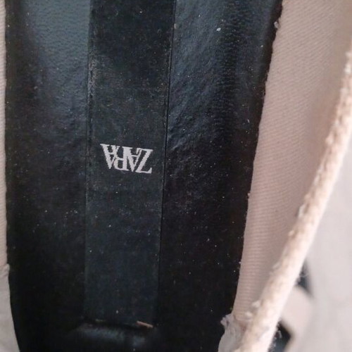 Women's Fabric Beige and Black Suede Shoes like new size 38.5